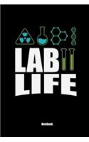 Lab Life Notebook: Funny Lab Life Laboratory Bulletjournal: 6x9 A5 Lined Art Book Or Drawing Journal For Science Students And Teacher