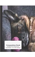 Composition Book Sleeping German Shepherd Dog - Large Hexagon