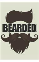 Echte Männer tragen Bart: Männliches Bearded Notizbuch, Notebook, Tagebuch, Kritzelbuch im handlichem A5 Formart, 110 linierte Seiten für attraktive Männer