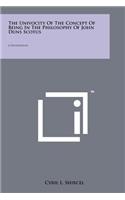 Univocity Of The Concept Of Being In The Philosophy Of John Duns Scotus