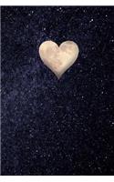 A Heart Shaped Moon in a Star Filled Sky Journal: 150 Page Lined Notebook/Diary