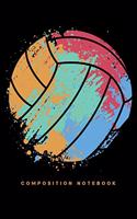 Composition Notebook: Blue Green Volleyball Ball Lined Notebook Journal Diary 6x9
