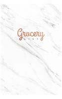 Grocery List: 52 Weeks, Notebook and Food Planner Journal - 2 Full Pages for each Week (104 Pages -Gift for Women)Soft White Marble (104 pages - 6 x 9)