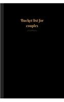 Bucket List for Couples Journal