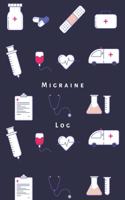 Migraine Log: Journal, Notebook tracker. Undated daily chronic migraine headache log sheet for trigger food, symptoms, weather, pain relief medication for migrain