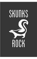 Skunks Rock Notebook: Lined Journal, 120 Pages, 6 x 9, Affordable Gift Journal Matte Finish