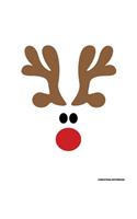 Christmas Notebook: Reindeer Holiday Notepad With Lined Wide Ruled Paper For Taking Notes. Xmas Journal Diary 7.5 x 9.25 Inch Soft Cover For Home, Work Or School.