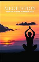 Meditation Monthly Note Planner 2019 1 Year Calendar