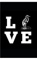 Lve: Love Heron Crane Book Notepad Notebook Composition and Journal Gratitude Diary