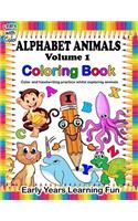 Learn with Color Alphabet Animals Volume 1 Coloring Book