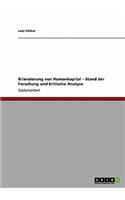 Bilanzierung von Humankapital - Stand der Forschung und kritische Analyse