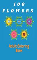 100 Flowers Adult Coloring Book