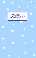 Kaitlynn: Personalized Name Journal. Wide Ruled (Lined) Writing Diary, Composition Book. Baby Blue Star Cover for Girls, Kids and Teens
