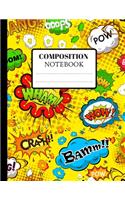Composition Notebook: Comic gifts for boys. Pretty Superhero Cartoon Comic Wide Ruled Paper Notebook Journal (8.5"x 11"). Workbook for Teens, Kids, Students, for Home Sch