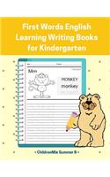First Words English Learning Writing Books for Kindergarten
