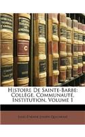 Histoire De Sainte-Barbe