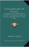 A Vocabulary Of Kilolo