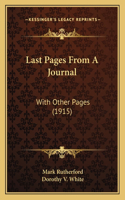 Last Pages From A Journal