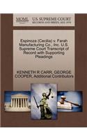 Espinoza (Cecilia) V. Farah Manufacturing Co., Inc. U.S. Supreme Court Transcript of Record with Supporting Pleadings