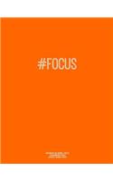 Notebook for Cornell Notes, 120 Numbered Pages, #FOCUS, Orange Cover: For Taking Cornell Notes, Personal Index, 8.5"x11", Hashtag Series, Genius Edition