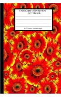 Unruled Composition Notebook 6" x 9". 120 Pages. Bright Chamomile Floral Pattern