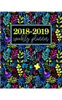 2018-2019 Weekly Planner: Modern Florals in Rainbow Watercolor