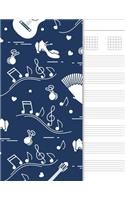 Guitar Tab Notebook: 6 String Chord and Tablature Staff Music Paper, Flamenco Blue Cover