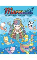 Mermaid Coloring Book For Kids Ages 4-8: Beautiful Mermaid Coloring Kids Book with 38 Mermaid Relaxation Designs and More! - Kids Mermaid Coloring Activity Book