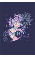 Taurus Horoscope Journal for the Loyal Taurus Woman: Lined Zodiac Notebook Neon Zodiac Girl and Starry Night Cover - 6x9, 120 pages