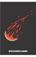 Wochenplaner: Wassermelonen-Sternschnuppe DIN A5 florales Inlay - Wochenkalender 52 Wochen für Trendsetter (schwarz)