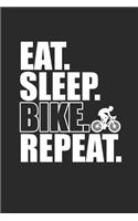 Eat Sleep Bike Repeat: Rad Notizbuch Mountain Bike Planner Cycle Notebook Cyclist Journal 6x9 kariert squared karo