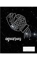 Aquarius Composition Notebook: Your Personal Zodiac Journal - Horoscope Gift Book - Astronomical Diary - College Ruled - 110p - 8x10 inches