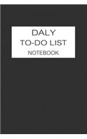 Daily To-Do List Notebook: To Do List Notebook, Daily Work Task Checklist, Daily Task Planner, Checklist Planner School Home Office Time Management Black And White Cover