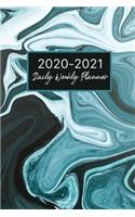 2020-2021 Daily Weekly Planner: Marble Elegant Cover, 2020-2021 Two Year Planner, Jan 1, 2020 to Dec 31 2021 Daily Weekly Monthly Calendar Academic Schedule Logbook, 24 Months Agen