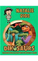 Natalie Digs Dinosaurs Coloring Book Loaded With Fun Facts & Jokes