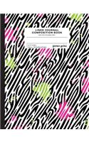 Lined Journal Composition Book: Paint Splatter Animal Print, Numbered Pages