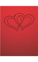 Intertwined Heart Design Journal Notebook: Medium College Ruled Notebook, 140 Page, Lined 8.5 X 11 in (21.59 X 27.94 CM)