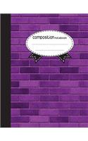 Composition Notebook, 8.5 x 11, 110 pages: Purple brick: (School Notebooks)