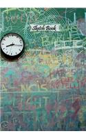 Sketch Book: Graffiti Clock, 7" x 10", 120 Pages: Drawing, Doodling or Sketching Books