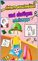 Schneiden und Einfügen Einhorn Färbung Buch