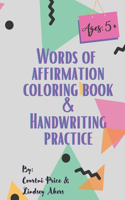 Words of affirmation coloring book and handwriting practice