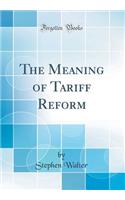 The Meaning of Tariff Reform (Classic Reprint)