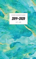 2019-2020 Student Academic Planner: July-June Mid Year Calendar Organizer Diary with To-Do List, Notes, Class Schedule Blue Green Watercolors