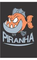 Piranha Notebook Journal: Piranha Notebook Journal Gift College Ruled 6 x 9 120 Pages