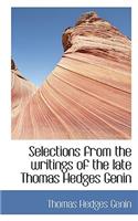 Selections from the Writings of the Late Thomas Hedges Genin