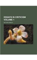 Essays in Criticism Volume 1