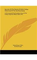 Speeches Of The Warden Of Keble College, Oxford And Of The Earl Beauchamp