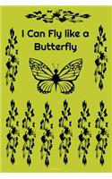 I Can Fly Like A Butterfly Composition Notebook: College Ruled Notebook - Lined Journal -School supplies Book Notes- back to school Gift Kids -