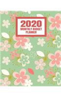 2020 Monthly Budget Planner: Weekly Budget Bill Planner Organizer Expense Tracker Notebook - Cute Butterflies And Flowers Green
