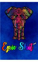 Epic shit colored Mamut: Cute Animals Lined Journal 120 (6x9) Lined Pages for a Dream Diary or Journaling, with a mate blue texture Cover he Perfect Gift for Any Animals Lov